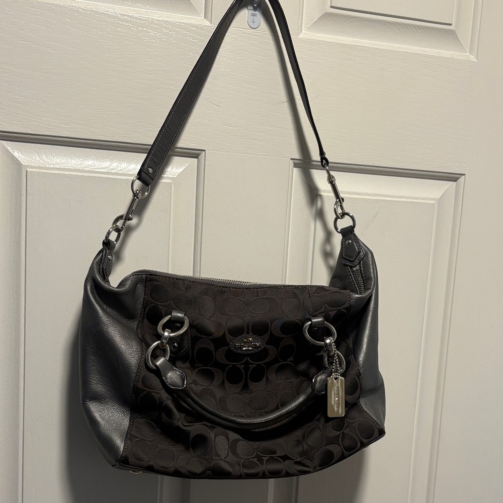 Coach Silver and Gray Shoulder Bag